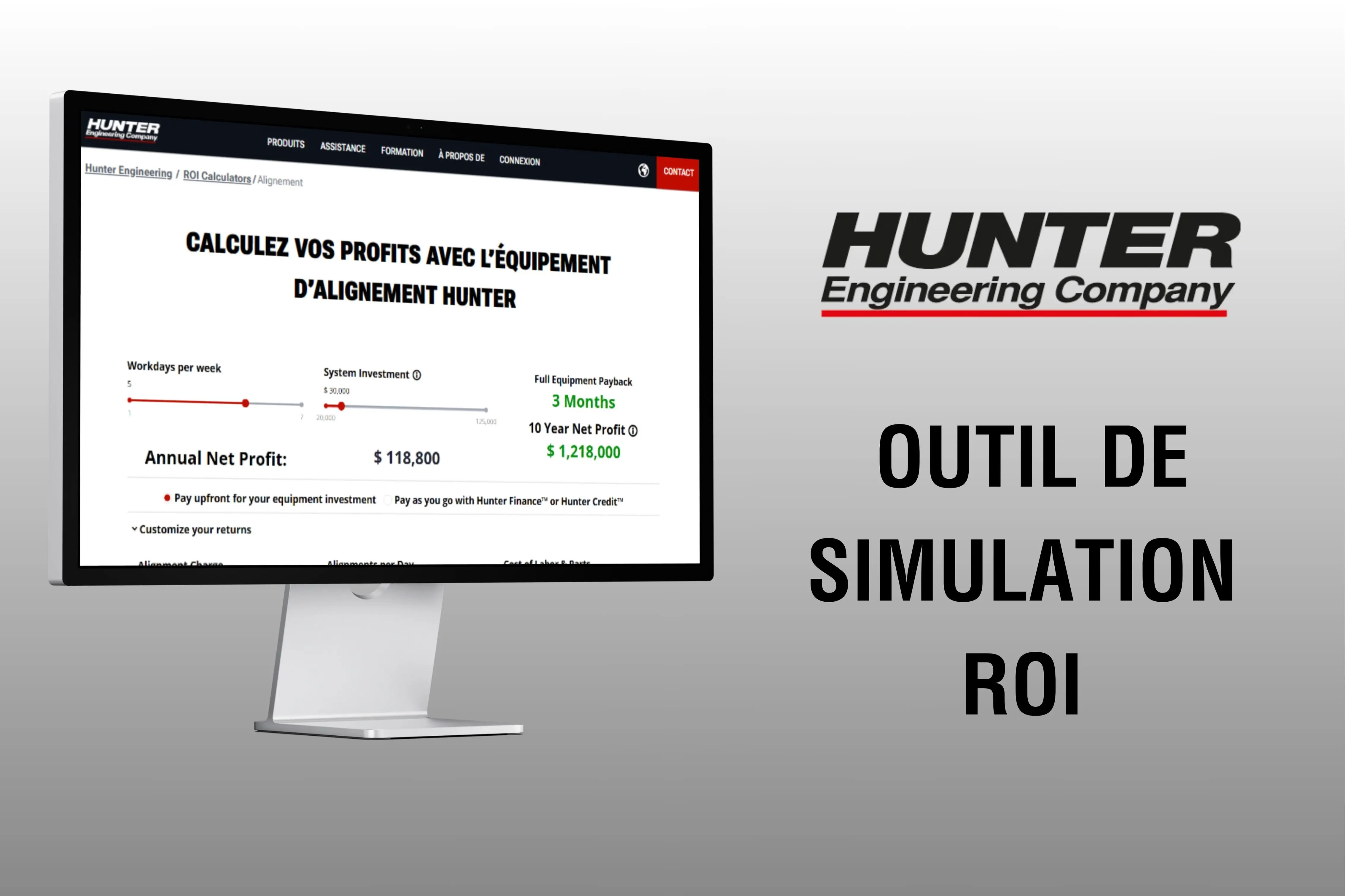 Squiper avec des quipements HUNTER haut de gamme et trs rentable 