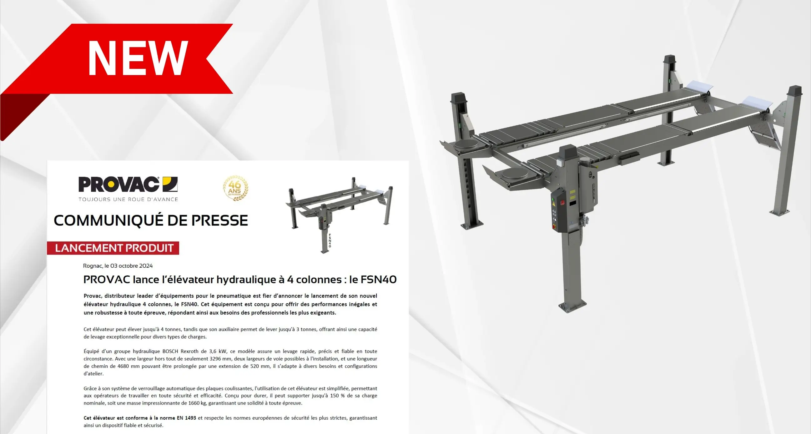 COMMUNIQU DE PRESSE - FSN40 ELEVATEUR 4 COLONNES