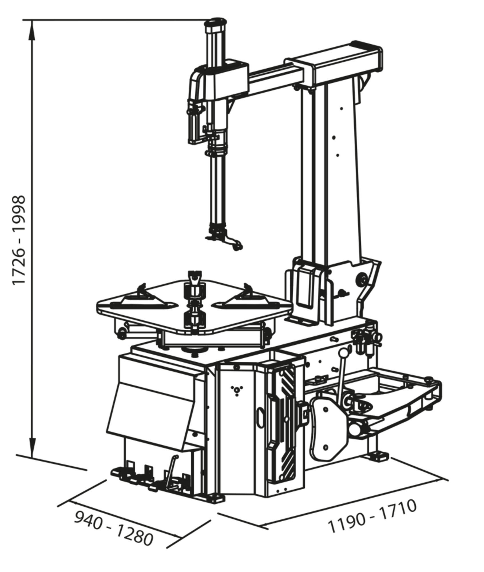 Monte/demonte-pneus automatique