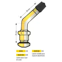 Valve jante a base creuse (135 deg.)