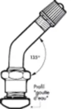 Valve jante a base creuse (135 degres)