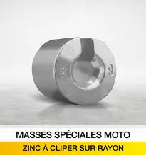 MASSES MOTO ZINC A CLIPER SUR RAYON