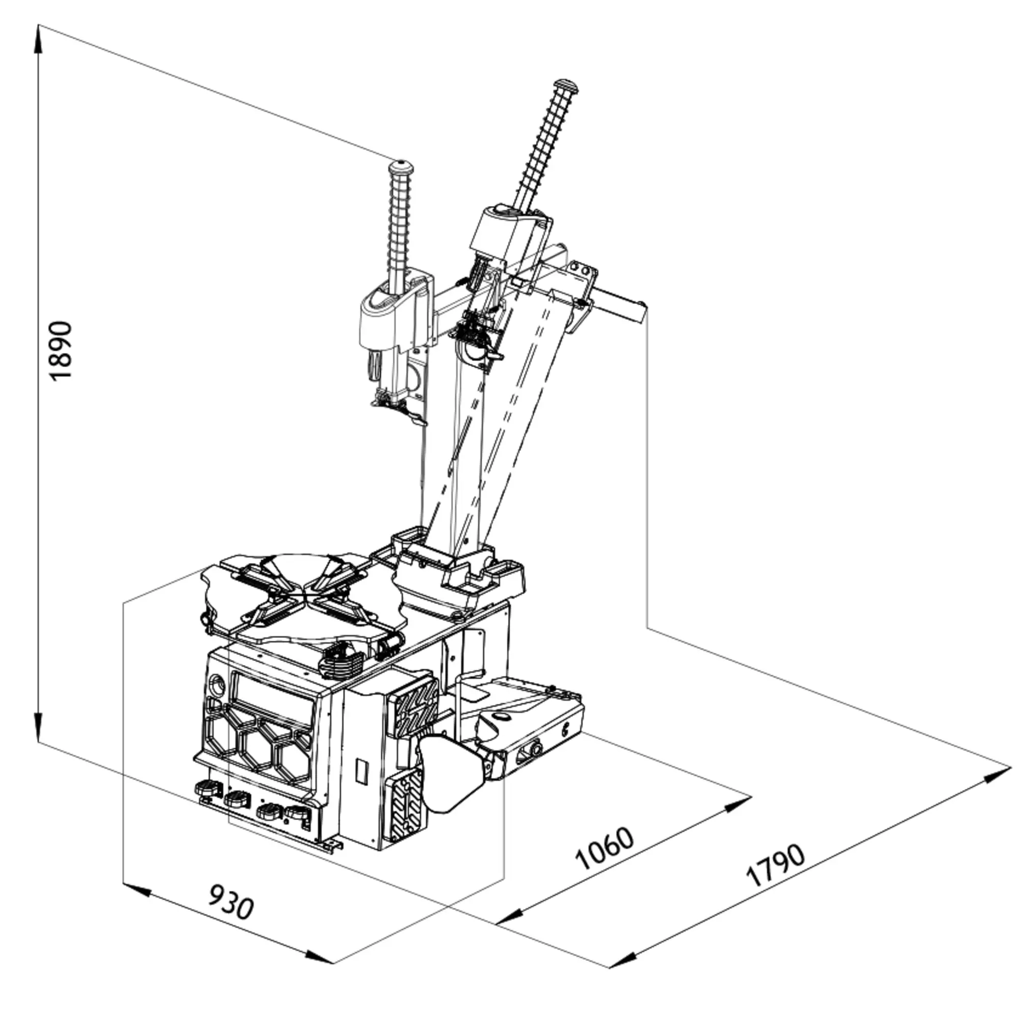 Monte/d�monte-pneus automatique moteur � 2 vitesses