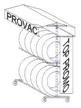 PRSENTOIR  PNEUS MANORGA AVEC TOIT ET BANDE VERTI