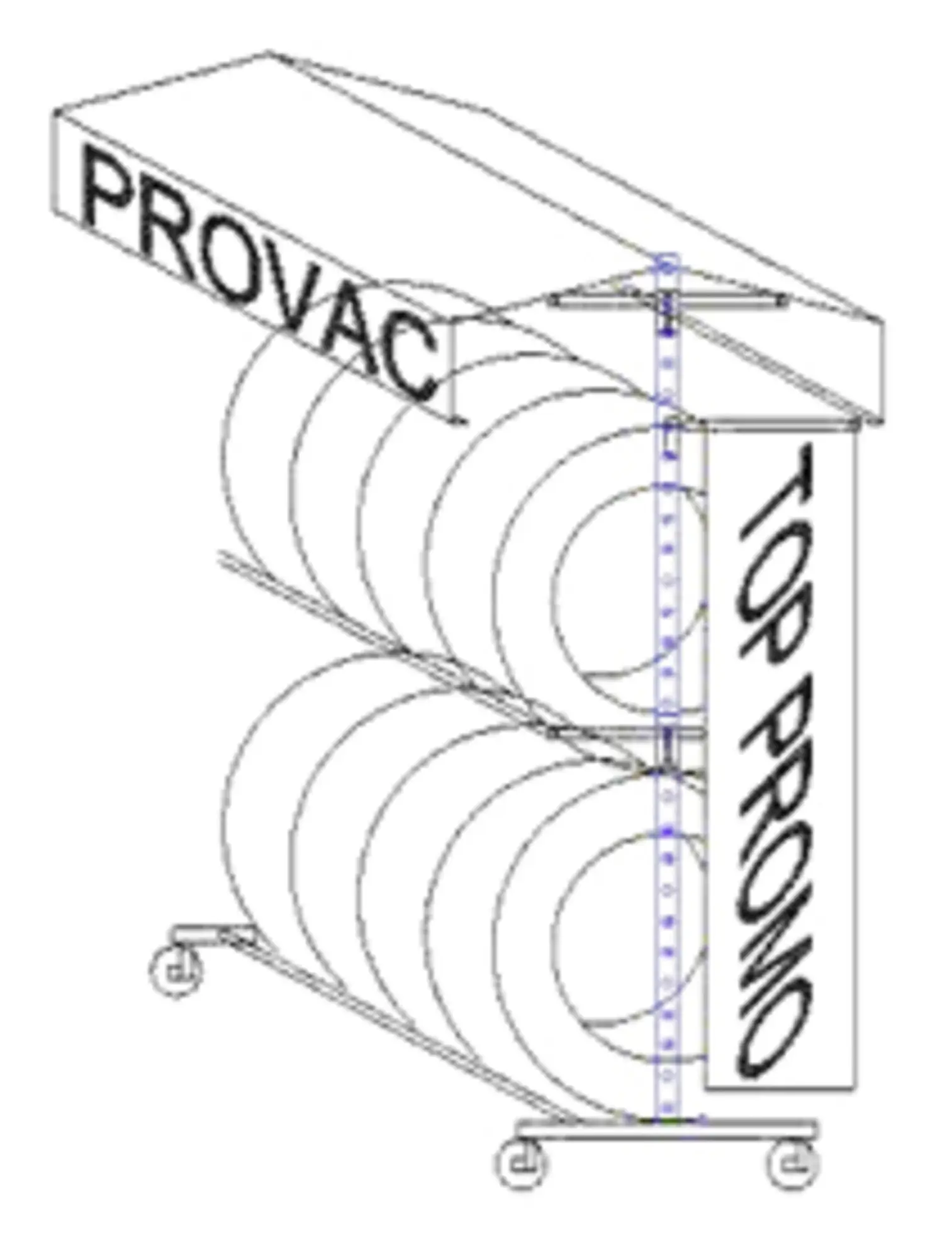 Prsentoir  pneus manorga avec toit et bande verti