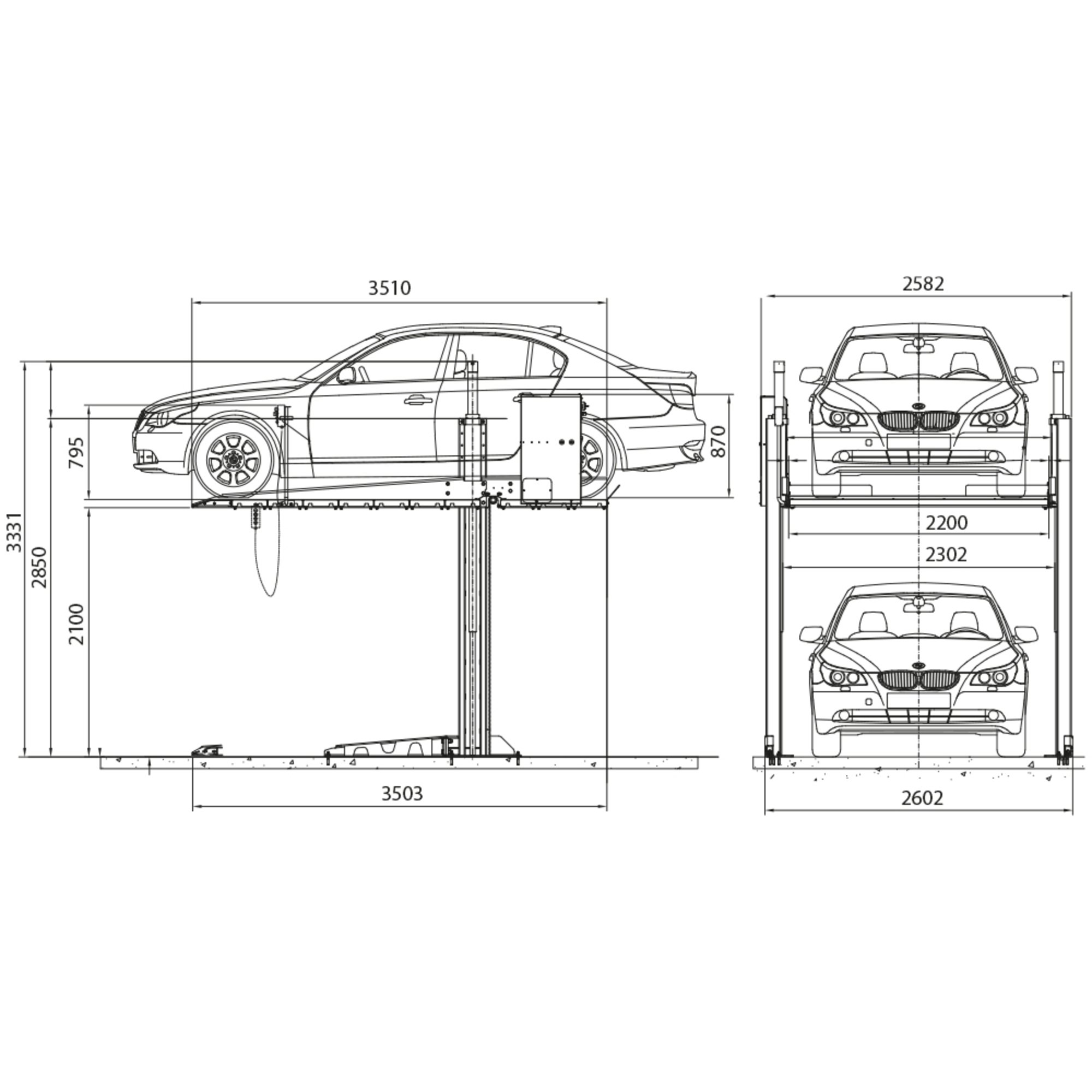 Pont parking structure galvanise 3t.