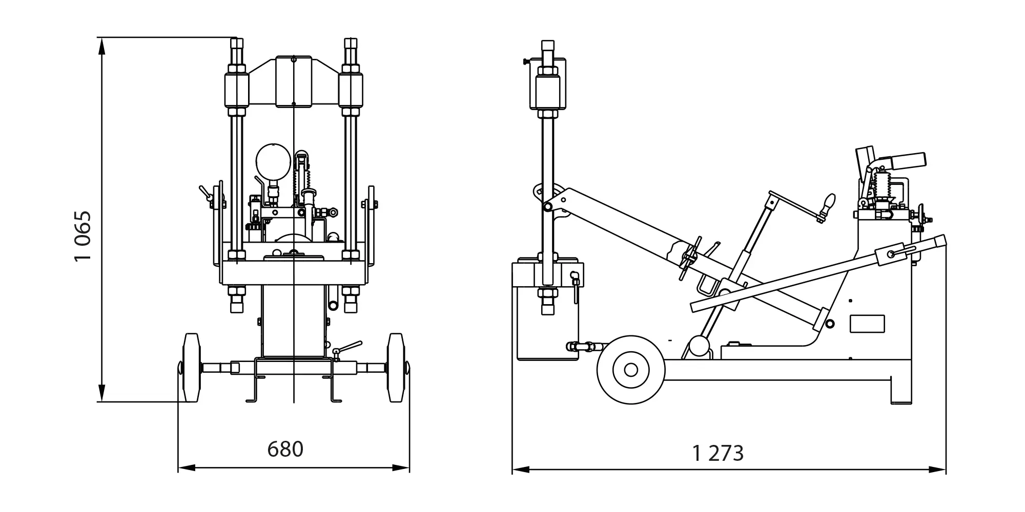 Presse mobile pour pivots 65t.