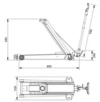 Cric rouleur hydraulique 10T