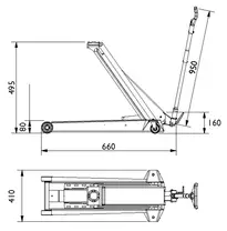 Cric rouleur hydraulique 2T