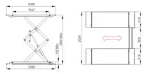 Pont double-ciseaux 3.2T (prise sous coque) avec manutention
