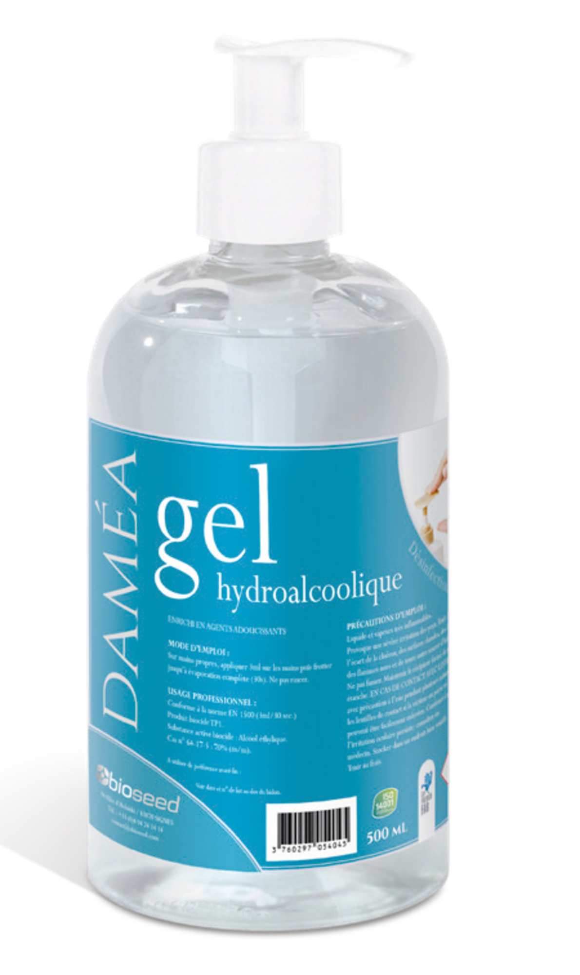 GEL HYDROALCOOLIQUE DAMEA 500ML (X12)