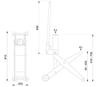 Cric rouleur hydraulique 4T ou 5T