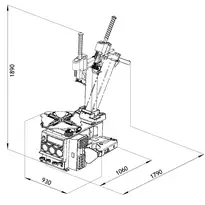 Monte/d�monte-pneus automatique. moteur � 2 vitesse avec d�talonneur additionnel
