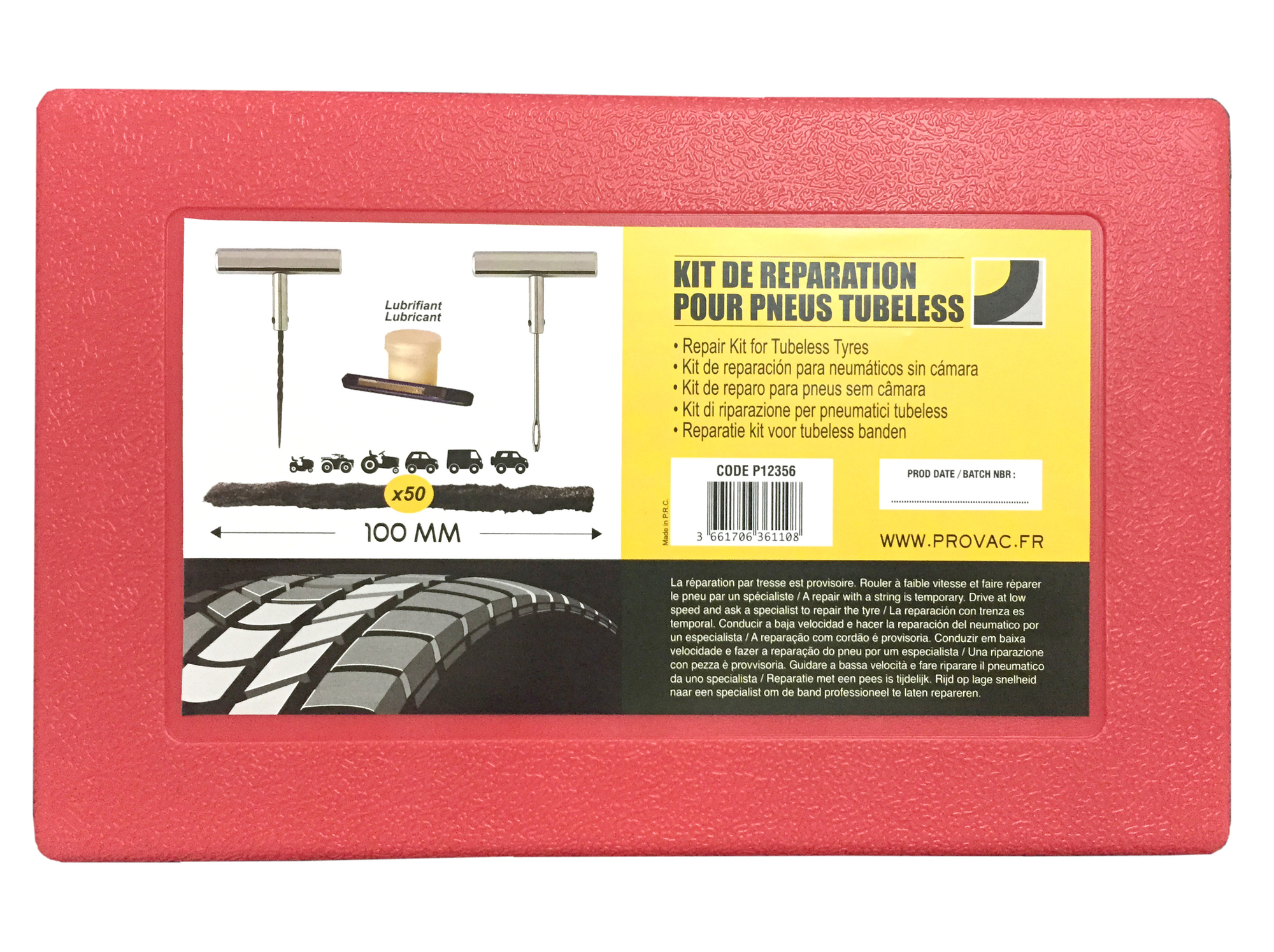 KIT DE 50 TRESSES PNEUS 100 MM (VL/VU)