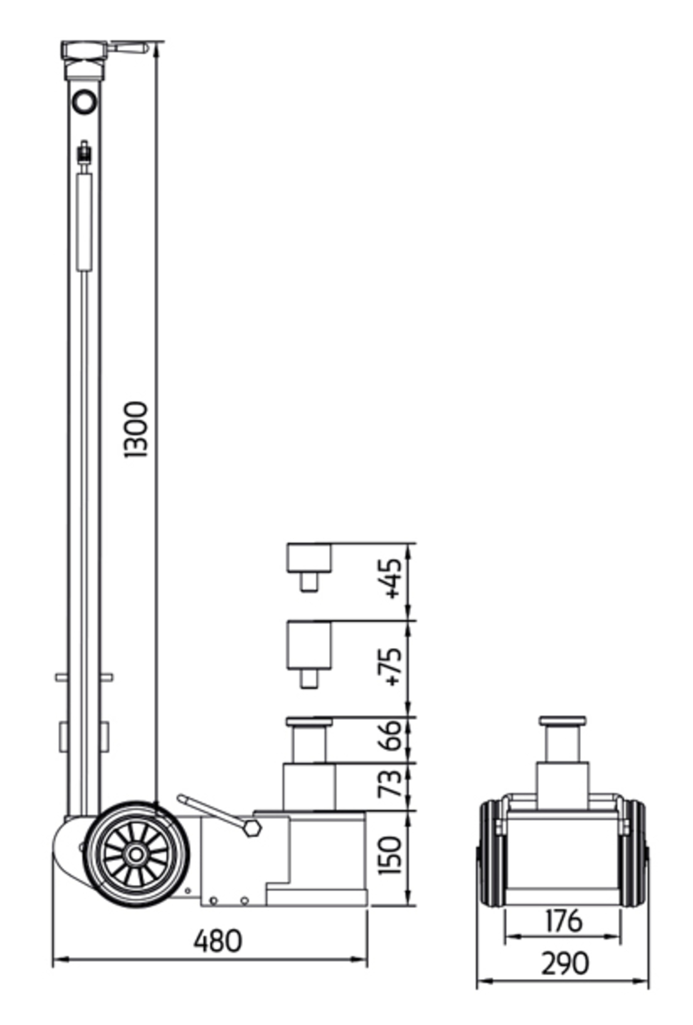 CRIC ROULEUR HYDROPNEUMATIQUE 30/15T